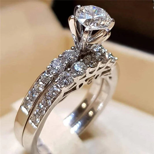 Women's Silver Wedding Engagement Rings